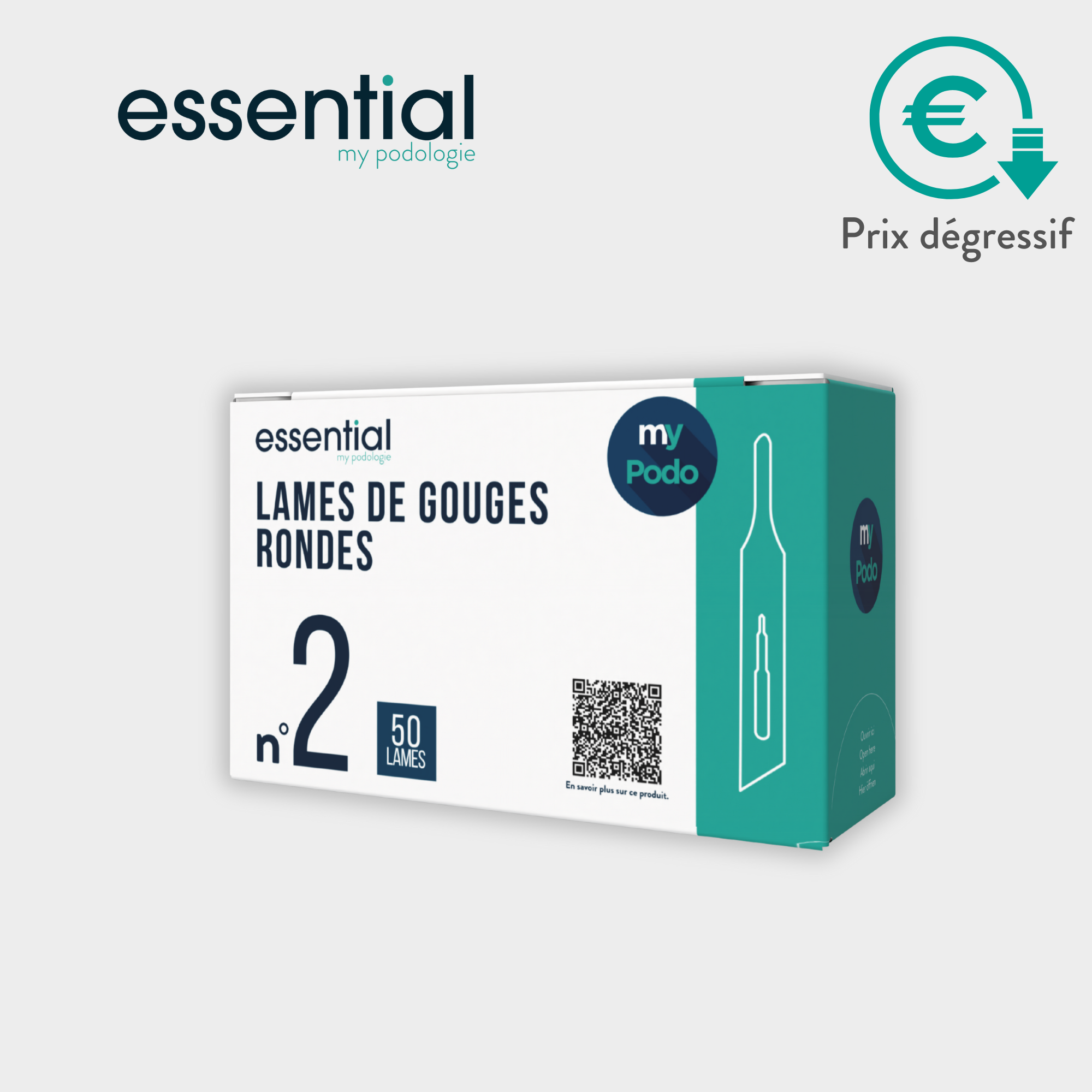 50 hojas de gubia estériles - Redondas - Essential de My Podologie