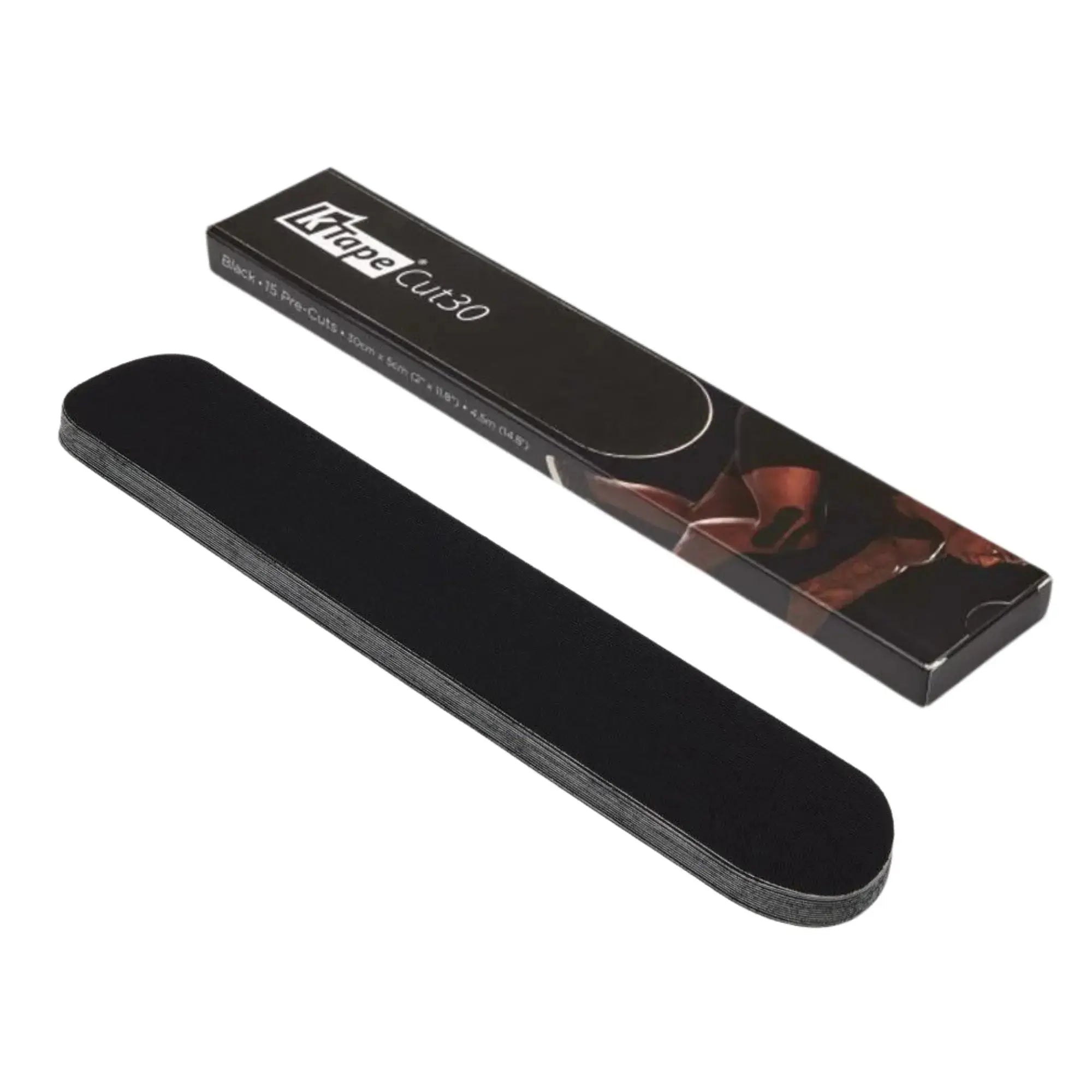 15 Bandes taping prédécoupées - 30 cm - K-Tape Cut K-Tape  Noir