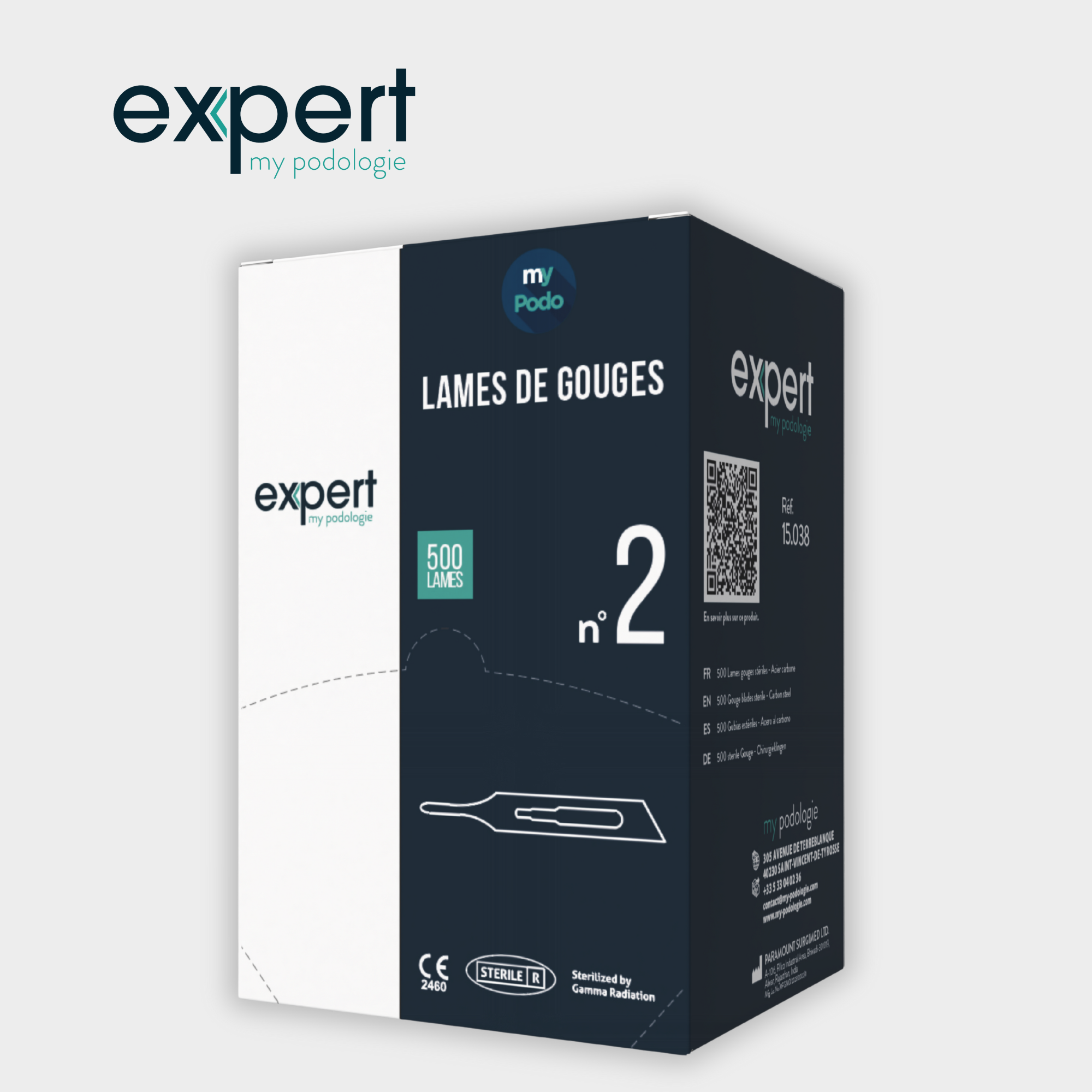 Caja de 500 hojas de gubia N°2 - Expert - My Podologie