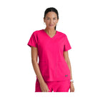 Túnica Aura con cuello en V para mujer - Estilo Grey's Anatomy Stretch