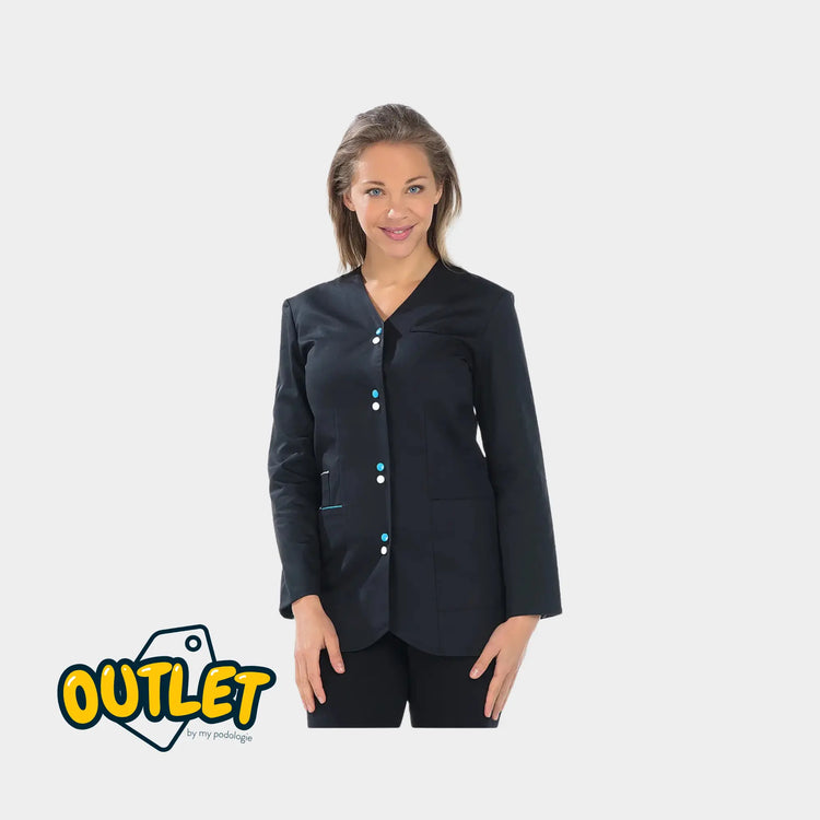 Blouse femme - Taille M - My Blouse // Fin de série My Podologie  Maelys - sergé noir/blanc/turquoise