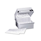 Lockable card box for approx. 800 cards - A5 landscape orientation - Light gray - Ruck