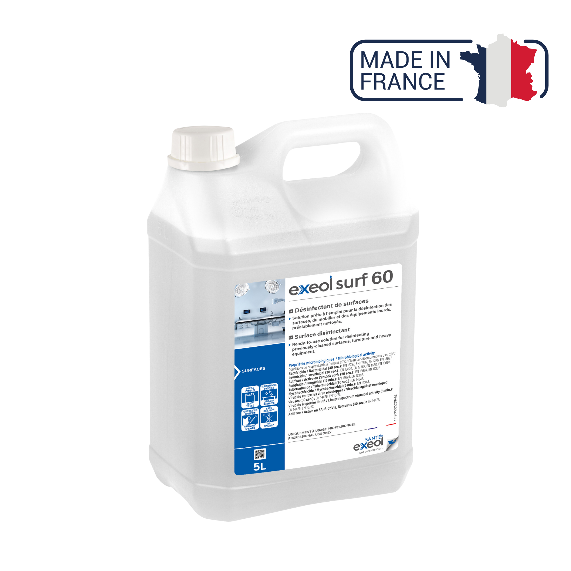 Désinfectant des surfaces - Exeol surf 60 - Sodel Exeol 