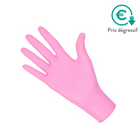 Guantes de exploración - Nitrilo Rosa - Sin polvo - Caja de 100 - My Médical