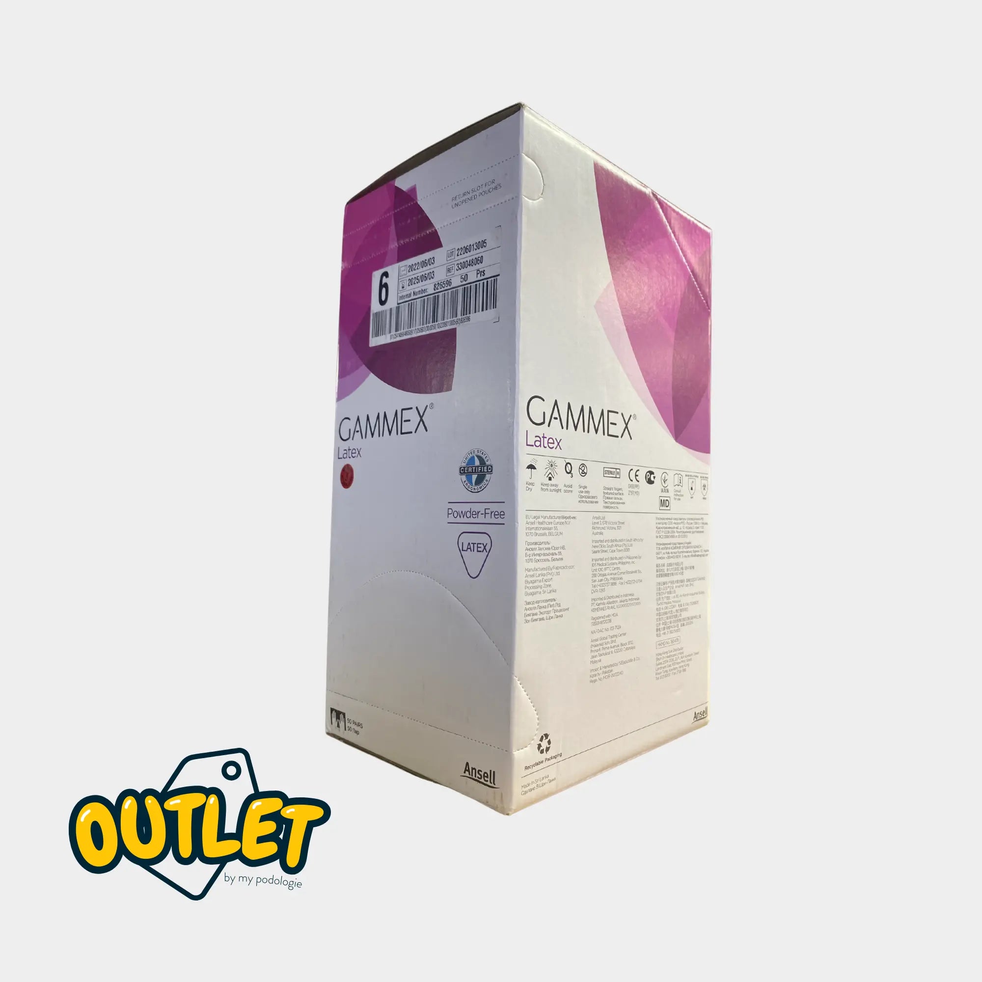 Guantes quirúrgicos de látex Gammex - Talla 6 o 6/1/2 - Caja de 50 pares // Liquidación Liquidación 
