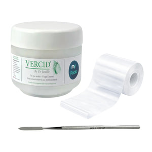 Kit Vercid de Doctor Jouille - Bote de 50 g + Espátula de cemento + Rollo de apósito adhesivo transparente Vercid by Dr Jouille 
