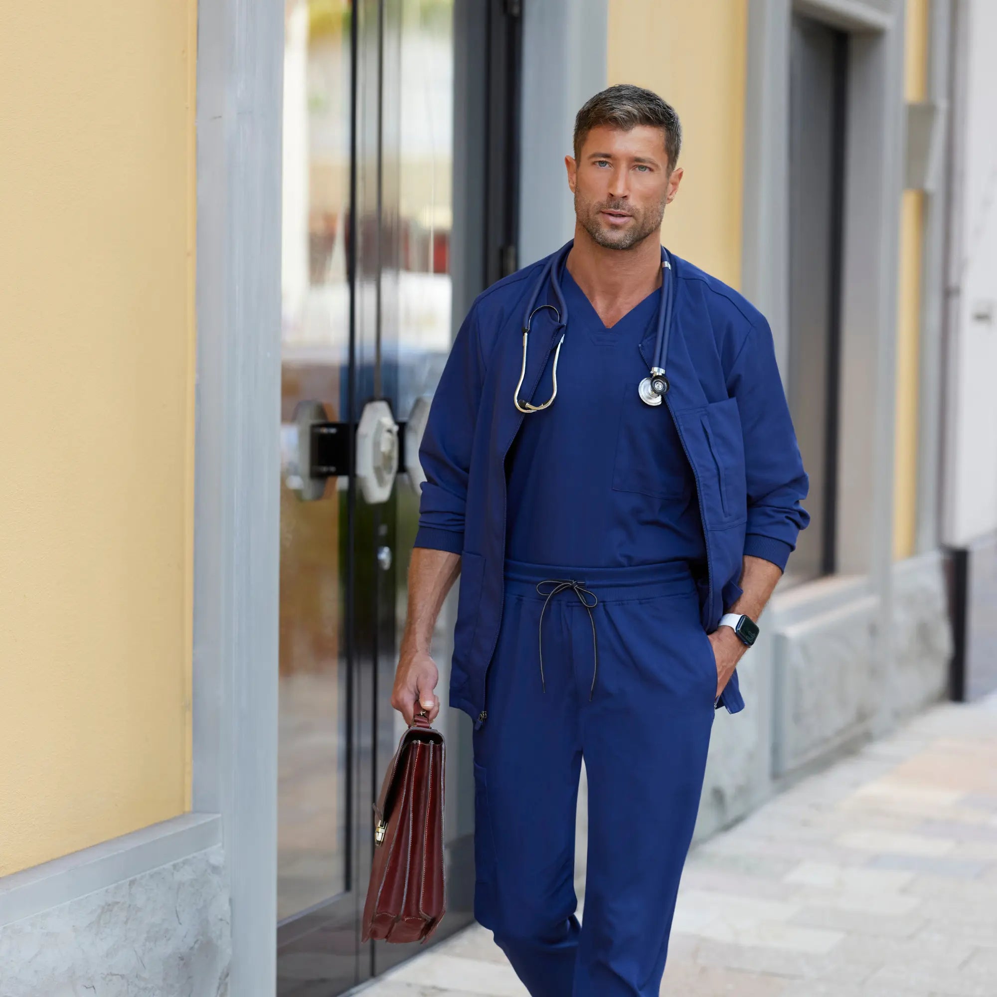 Mio - Chaqueta médica con cuello redondo - Hombre - Grey's Anatomy Stretch Grey's Anatomy 