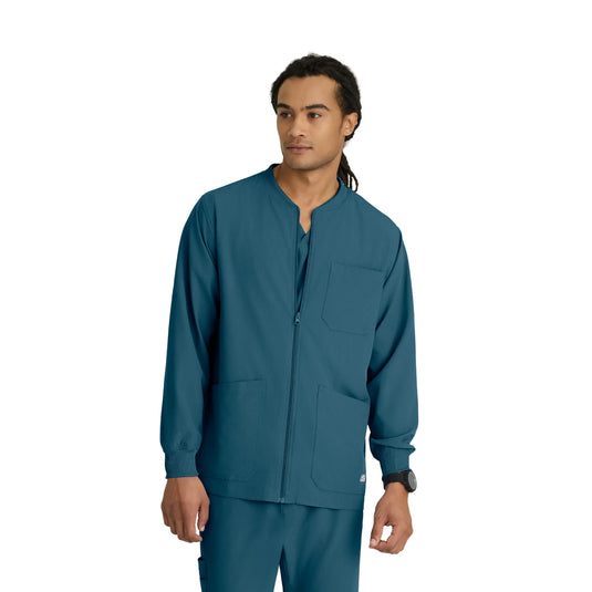 Oly - Round neck medical jacket - Men - Skechers SKECHERS  Bahamas Blue / XL