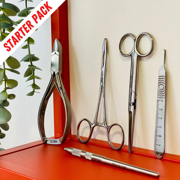 Pack de démarrage instrumentation - Pince à ongles, péan, ciseaux et portes lames - Essential by My Podologie Essential 