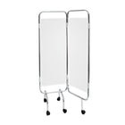 Mampara cromada blanca - 2 paneles - Con ruedas - CARINA MEDICAL