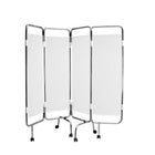 Mampara cromada blanca - 4 paneles - Con ruedas - CARINA MEDICAL
