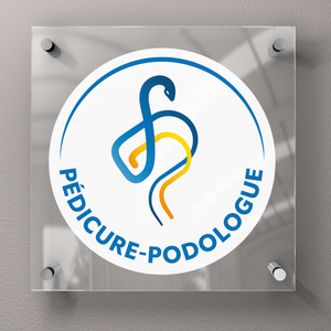 Placa pedicura-podólogo con logo oficial - Plexiglás 45x45cm - Sin espaciadores My Podologie 