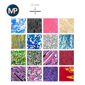 Revestimiento PE EVA - Shore 30 - 2mm - 1035 x 1030 mm - 15 MP colores 