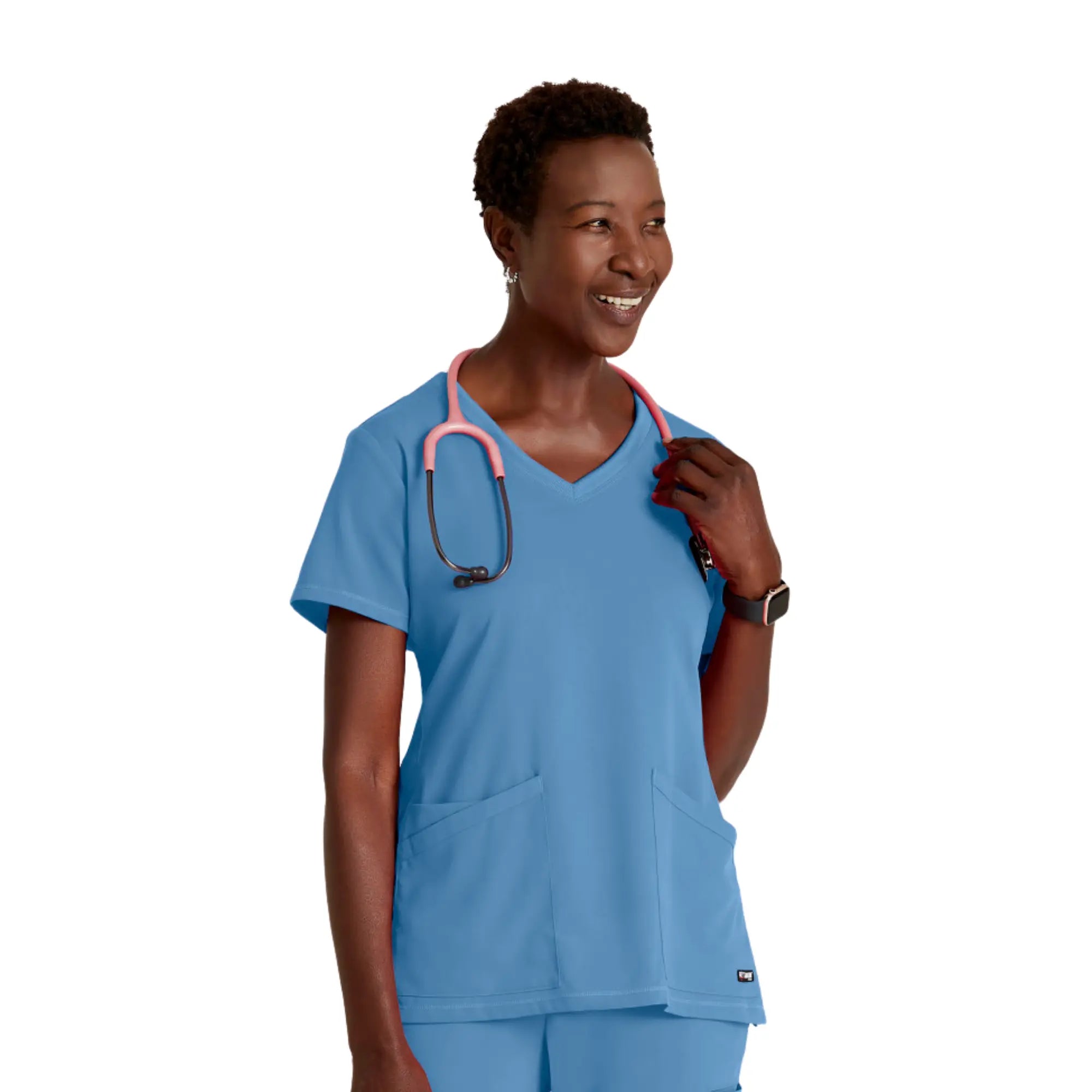 Serena - Tunique col V - Femme - Grey’s Anatomy Stretch Grey’s Anatomy  Bleu Ciel / XL