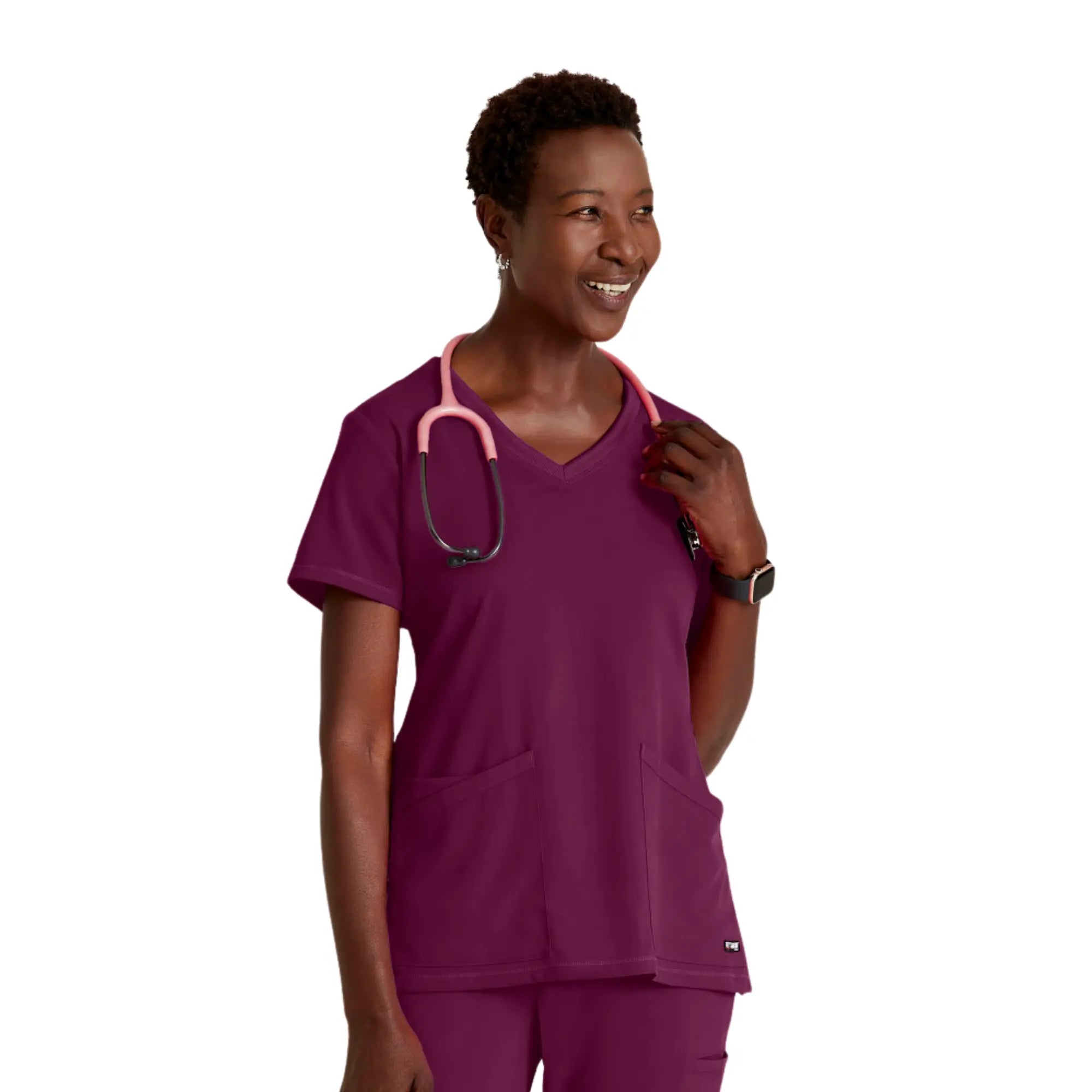Serena - Tunique col V - Femme - Grey’s Anatomy Stretch Grey’s Anatomy  Bordeaux / XL