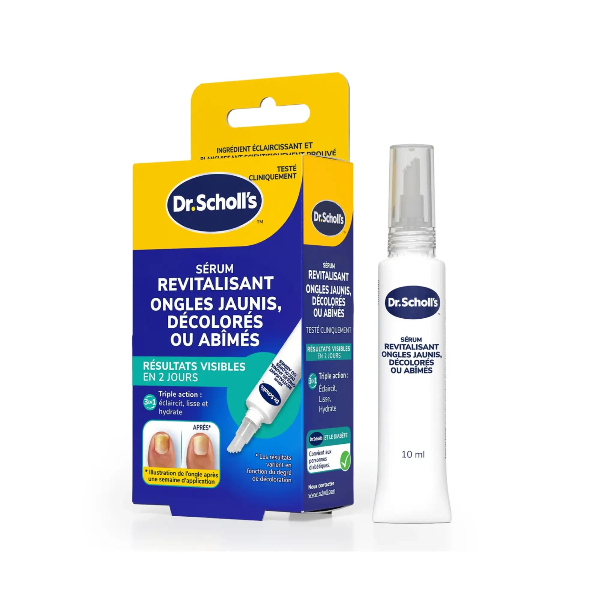 Sérum Revitalisant Ongles Jaunis, Décolorés, Abîmés - 10 ml - Dr Scholl’s Scholl 